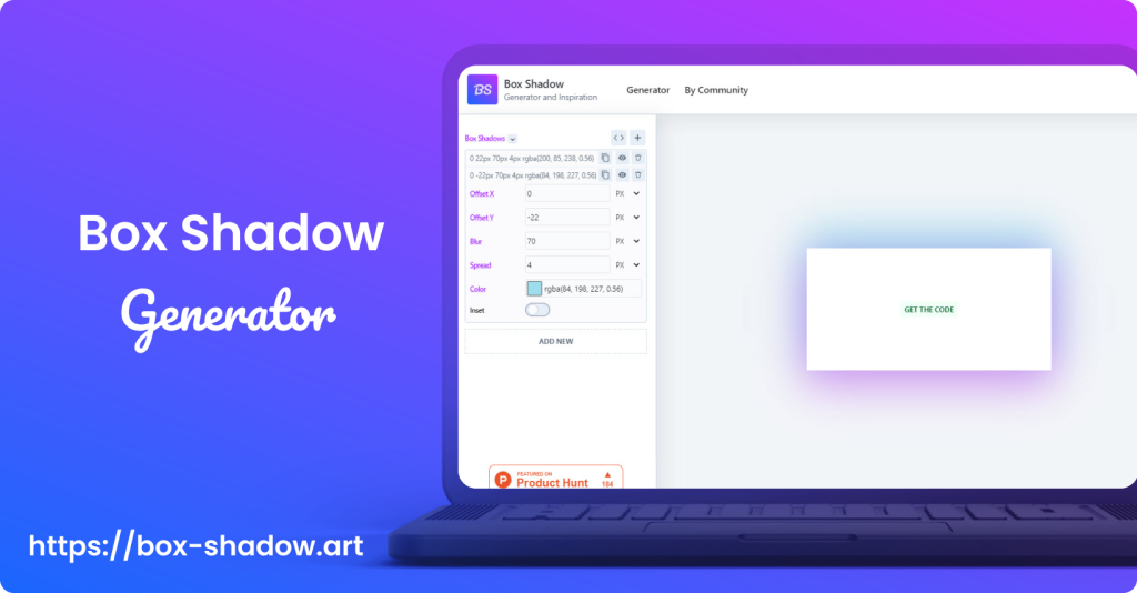 CSS Box Shadow Generator Interface